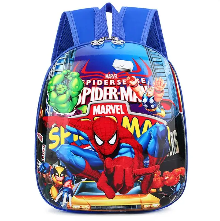 Disney-mochilas escolares de dibujos animados para niños y niñas, morral 3D de Spiderman para guardería