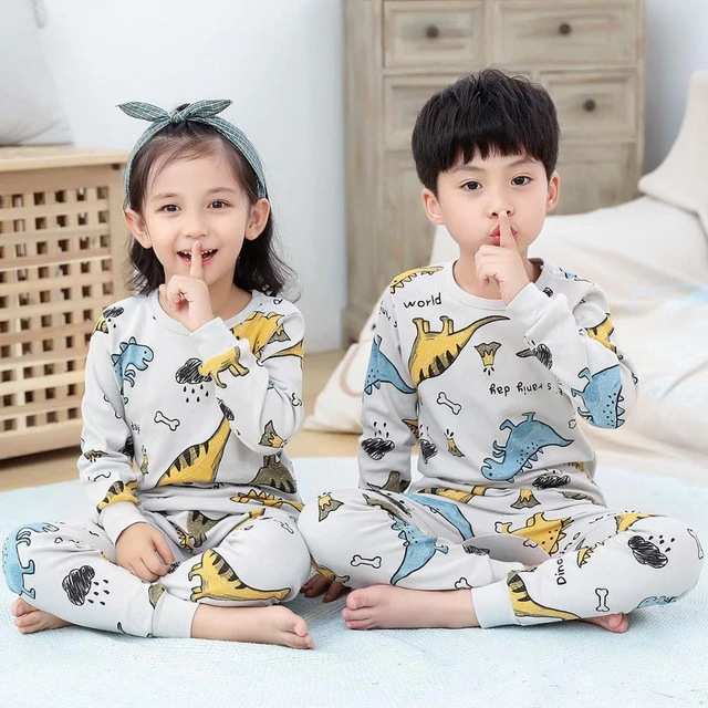 Pijamas de manga larga para bebé, niño y niña, ropa de dormir de