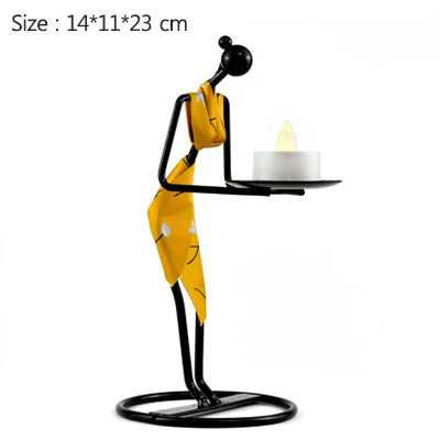 Yellow-A-Candle Strongwell китайский церемониальный чай горничной официантки подсвечник персонажа скульптура настольный домашний декорации и подарки на день рожденья - Цвет: Yellow-A-Candle