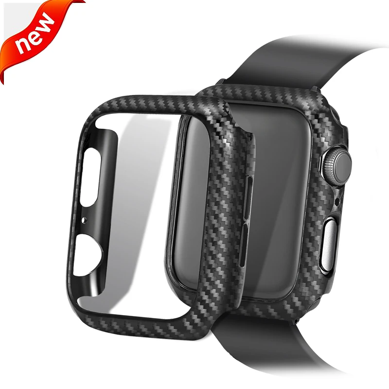 Защитные чехлы из углеродного волокна для Apple Watch 5 4 3 2 1 44 мм 42 40 38 защитный