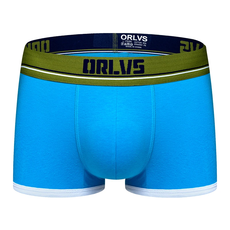 ORLVS Брендовое Мужское нижнее белье мужские боксеры мужские трусы cueca tanga быстросохнущие Ropa Interior Hombre мужские боксеры шорты мужские дышащие - Цвет: OR198-blue