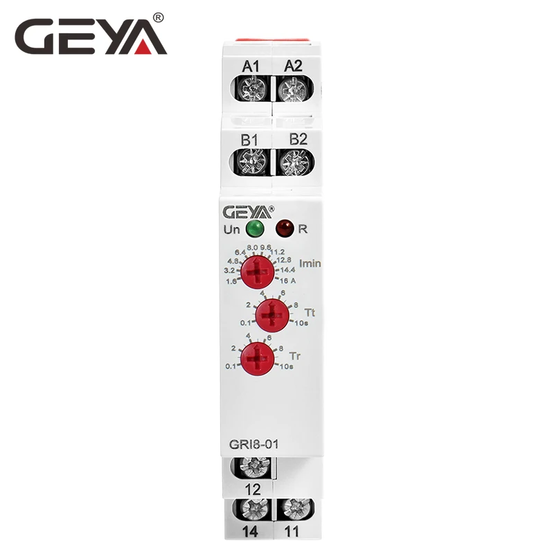 GEYA GRI8-01 реле контроля тока Диапазон тока 8A 16A AC24V-240V DC24V реле защиты от перегрузки по току