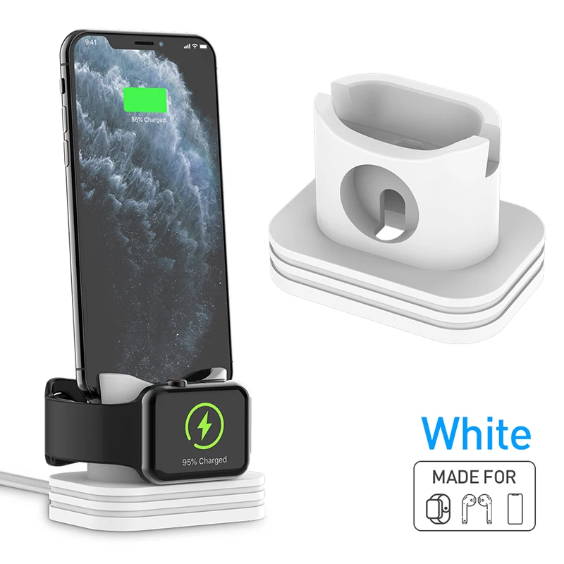 Multifunctional Charging Dock Station Base Holder Charger Silicone Desk Charging Base For Airpods For Most Type Smart Phone