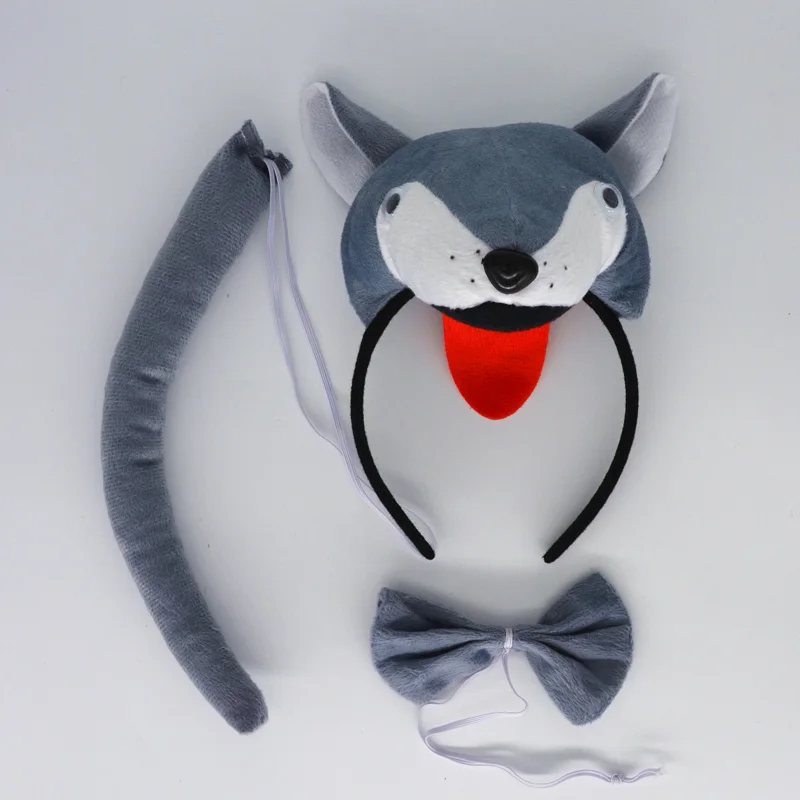 Adult Child Animal Wolf Headband Tie Tail Cosplay Set Props Halloween Costume for Kids Birthday Party Gift Christmas Adult Child Animal Wolf Headband Tie Tail Cosplay Set Props Halloween Costume for Kids Birthday Party Gift Christmas