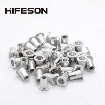 

20 pcs/lot Aluminum Alloy Rivets Nuts Insert Flat Head Threaded Nut sert Cap for Riveter Riveting Nut Gun Tools