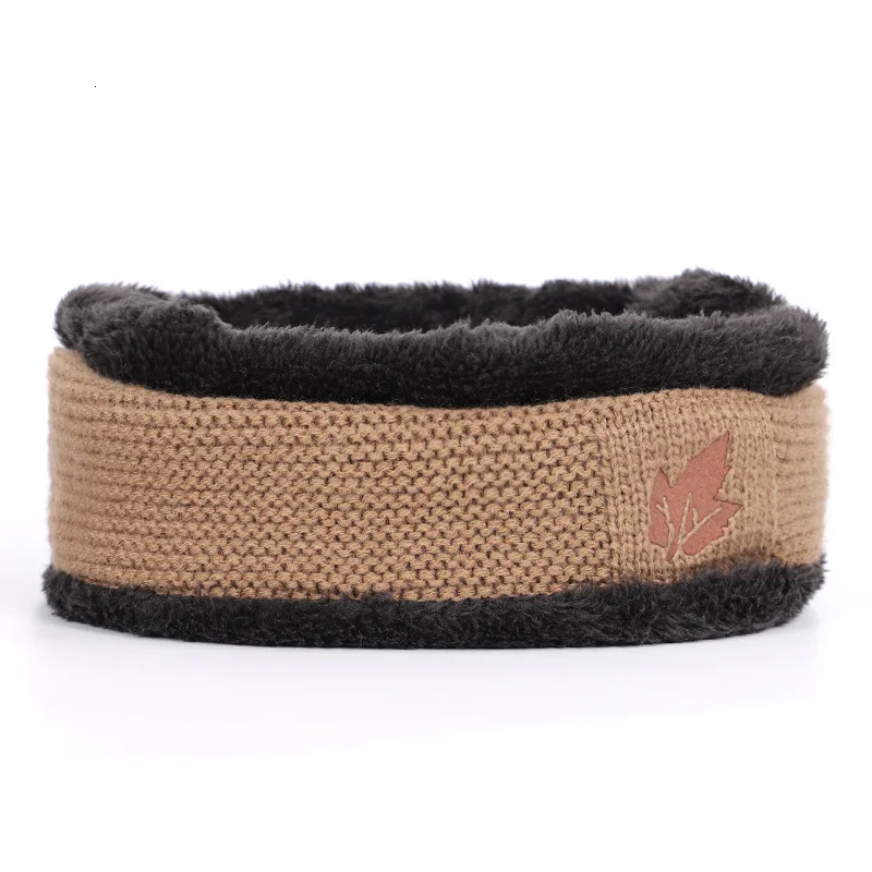 Khaki collar Комплект из 2 предметов, зимняя шапочка-шарф, теплая вязаная шапка, толстая вязаная шапка с черепом для мужчин и женщин, зимняя шапка унисекс, вязаная шапка s, 12 цветов - Цвет: Khaki collar