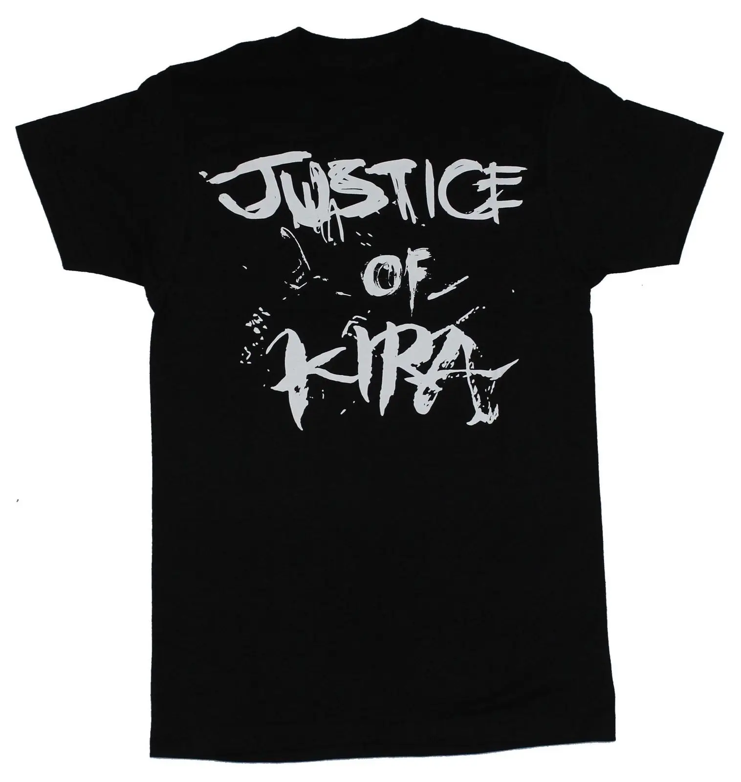 100% Cotton Print Mens Summer Death Note Deathnote T-Shirt - Justice of Kira Splattered Word Image Tee Shirt | Мужская одежда
