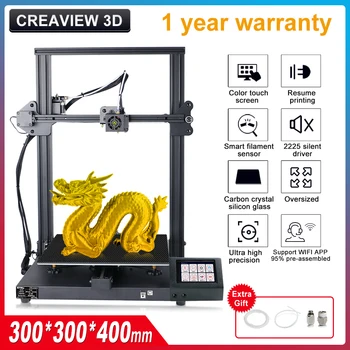 

CREAVIEW CS30S Aluminum Printer 3D Home ABS Printer Z Axis Dual Large Size 3D Print Diy Kit 300x300 High precision Newest