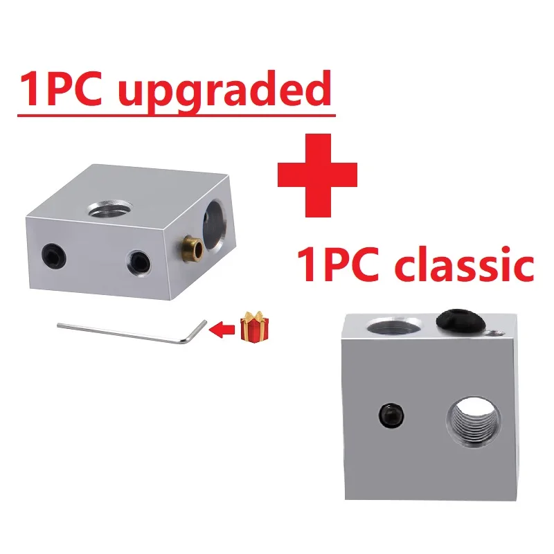 MEGA 2PCS 3D Printer MK7 MK8 Heated Block Aluminium Heating Heater Block 20*20*10mm For Reprap Makerbot Print Head Hotend 