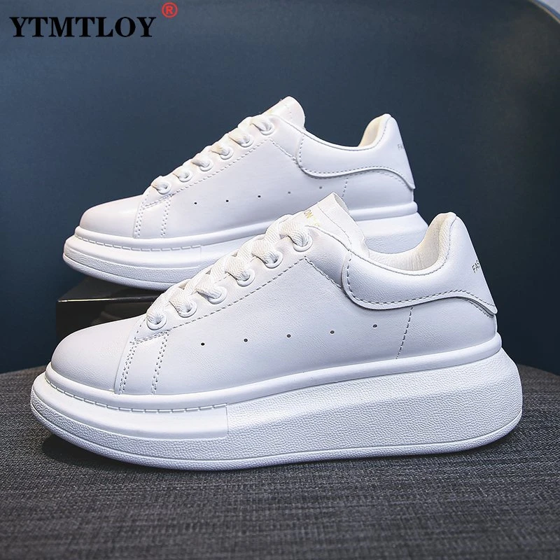 Mcqueen Zapatillas deporte para hombre y Mujer, Zapatos informales con plataforma gruesa, color blanco, Tenis femeninos|Zapatos vulcanizados de mujer| - AliExpress