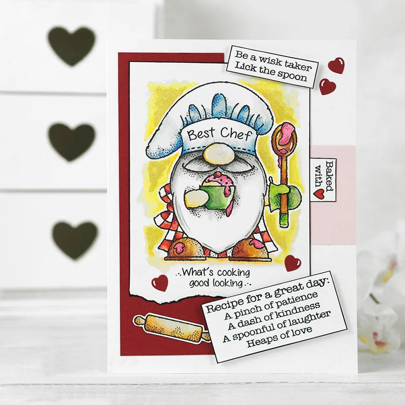 Rainbow Sunflower Gnome Friends Clear Stamps for Scrapbooking Cards Crafts