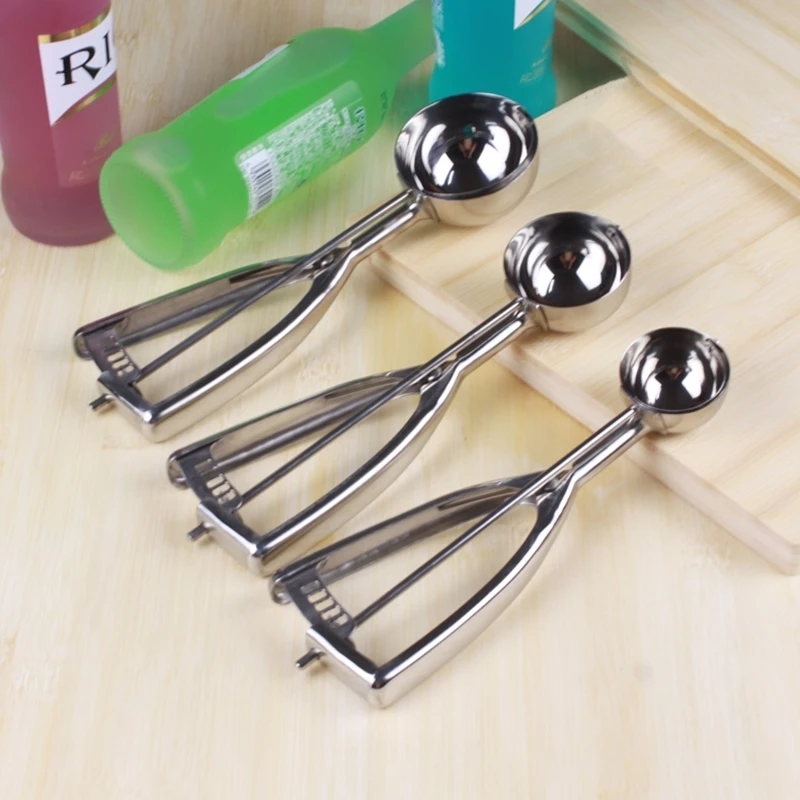 Stainless Steel Ice Cream Scoop Tool Cookie Scoop Icecream Spoon Kitchen Gadgets Sticks Mashed Potatoes Watermelon Spoon 1P ice cream scoop
