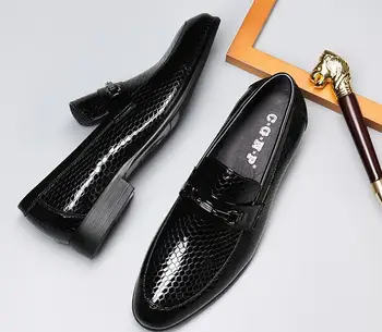 

Men Leather Shoes Oxfords Patent Cowhide Single Shoes Genuine Leather Breathable Comfortable Zapatos De Hombre Wedding Shoes
