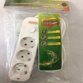 

power strip multiple socket 3 compartments extension socket multiple plug multi-connector strip with switch and led
