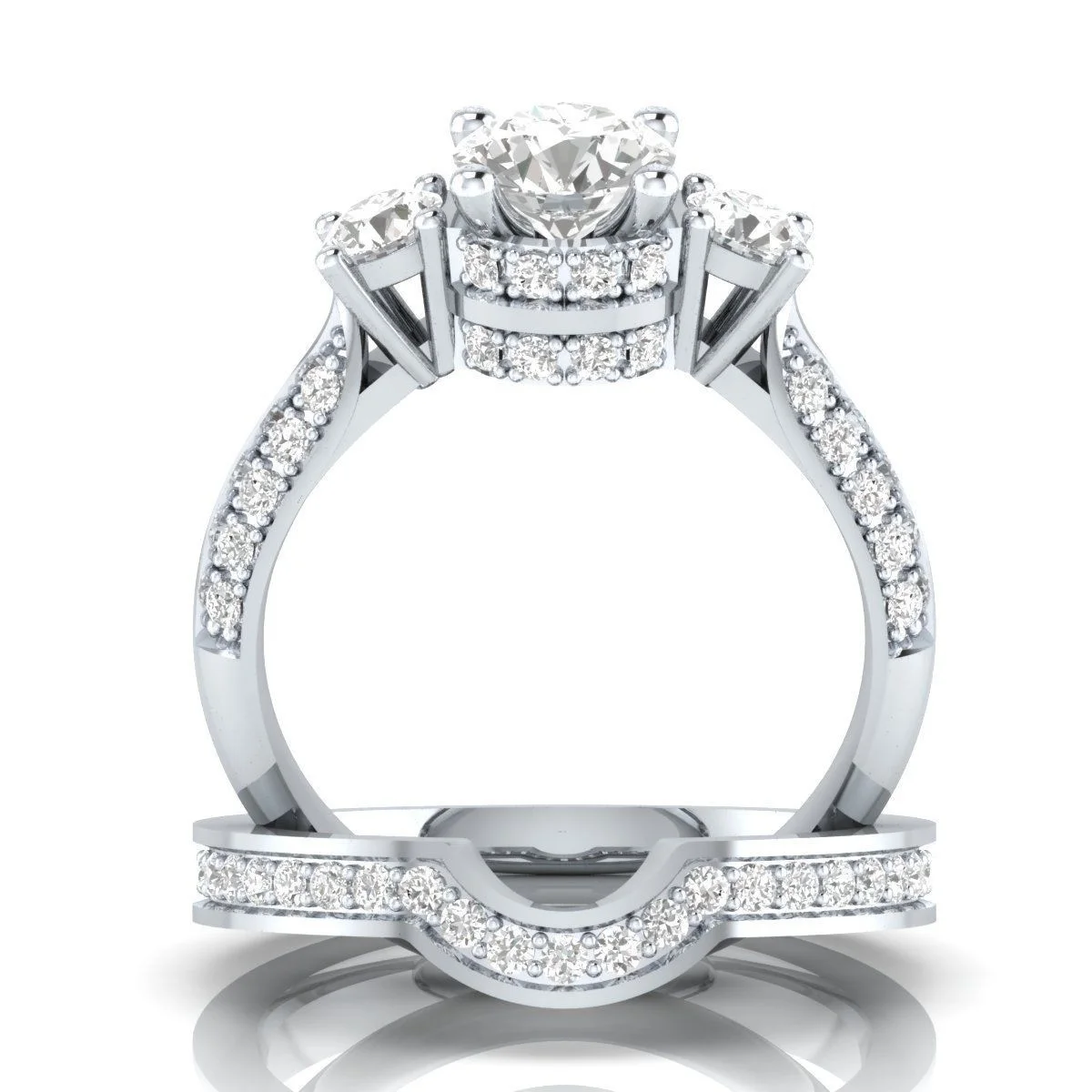 

FDLK New Ladies Fashion Luxury Jewelry Alloy Natural White Rhinestone Ring Sets Wedding Bride Jewelry