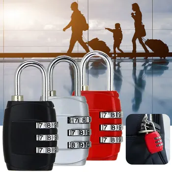 

3 Mini Dial Digit Number Code Password Anti-Theft Combination Padlock Security Travel Safe Lock for Padlock Luggage Lock of Gym