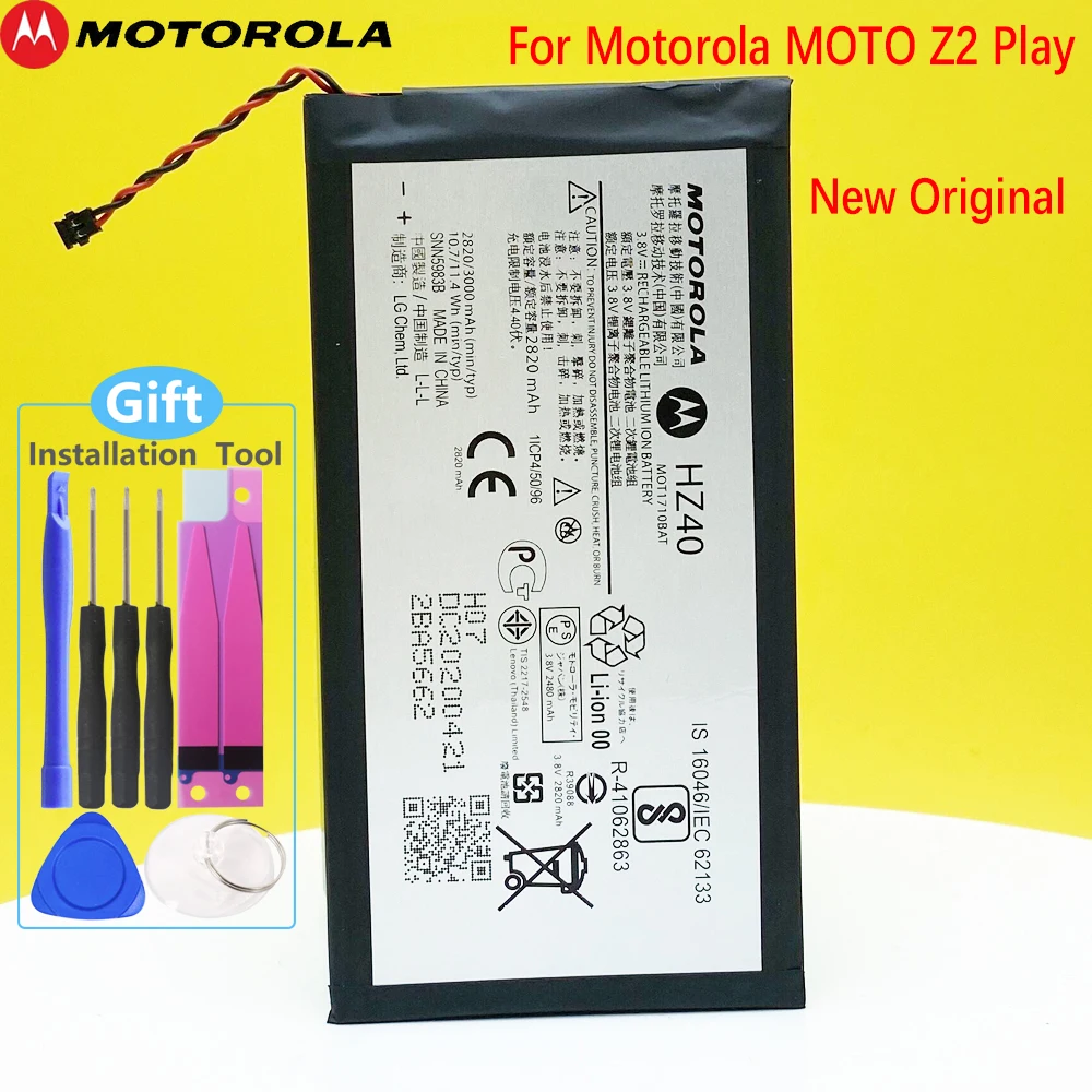 100% Новый оригинальный аккумулятор 3000 мАч HZ40 для Motorola MOTO Z2 Play XT1710-08 XT1710 | Мобильные