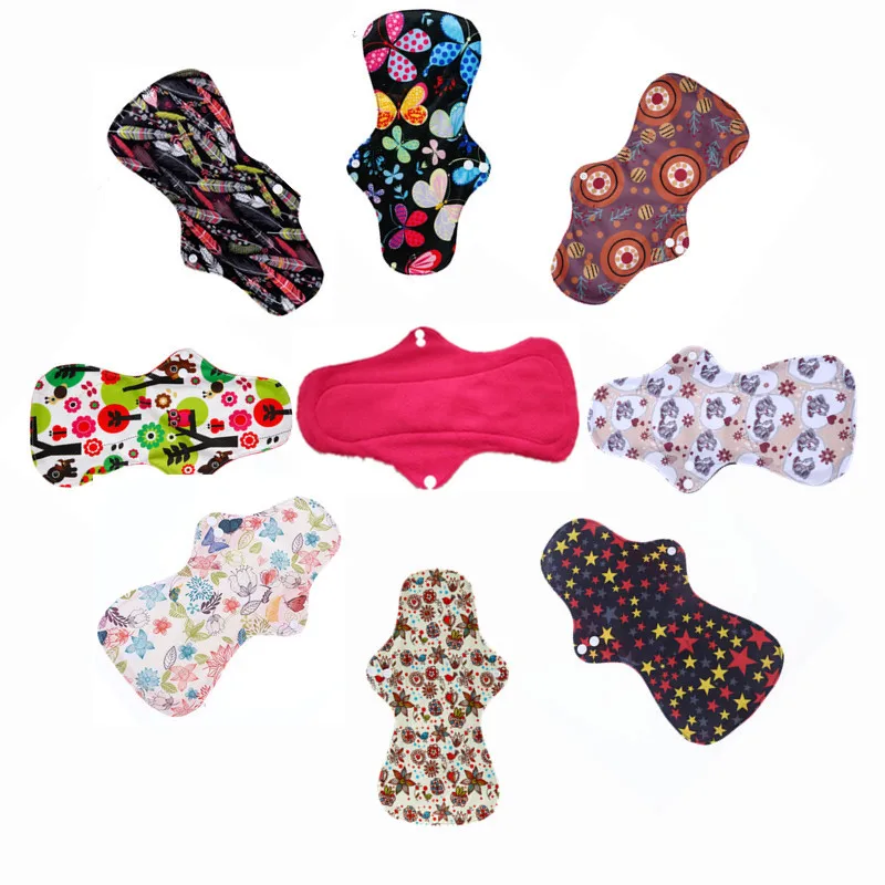 [simfamily] 10pcs organic Bamboo washable Hygiene menstrual pads Heavy flow sanitary pads lady cloth pad reusable