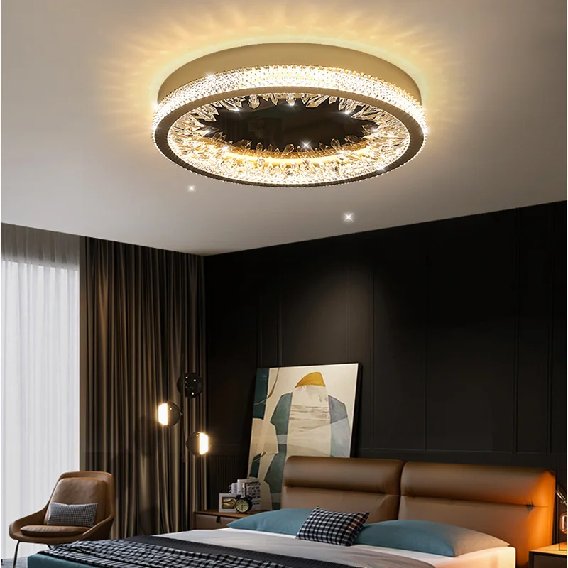 

Light luxury crystal ceiling lamp post-modern minimalist living room ins princess luxury high-end led Nordic master bedroom lamp