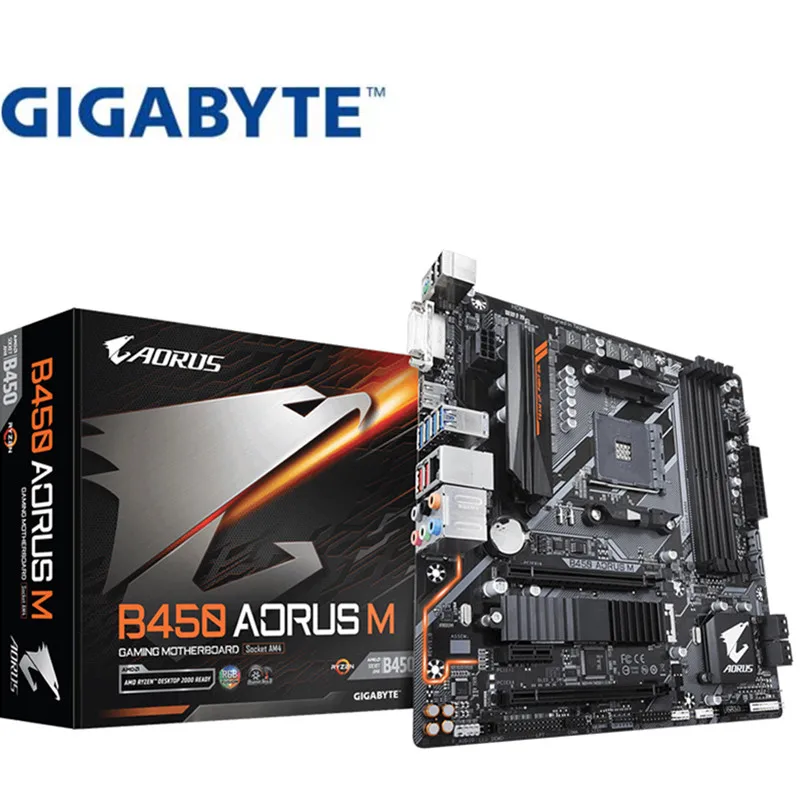 Для Gigabyte GA-B450 AORUS M оригинальная новая системная плата AMD Socket LGA 1151 DDR4 USB3.0 SATA3.0 DVI+ HDM