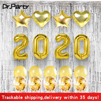 

18pcs 40 inch New Year 2020 Foil Balloon Set Gold Confetti Latex Balloon Decoration Happy New Year Christmas Party Supplies 0135