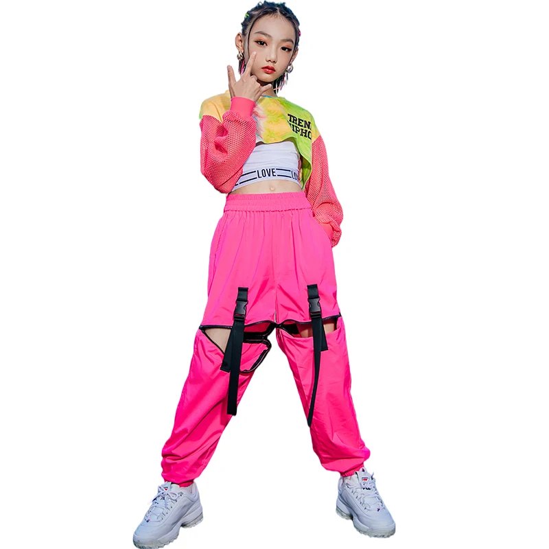 Crop Tops Pink Hip-hop Pants 