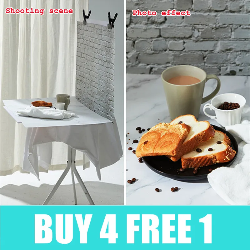 57*87cm Photography Backdrops Marble Wood Grain 2 Sided Waterproof Backgroud Cosmetics Photo Background for Studio Photo