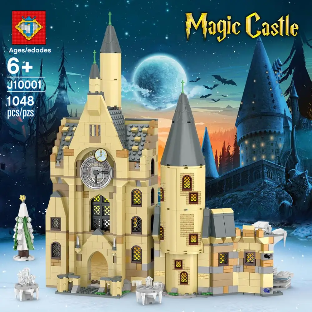 

J10001 Movie Series Hogwarts Clock Tower Model Compatible With 75948 Building Blocks Bricks Christmas Gifts Boy Toys