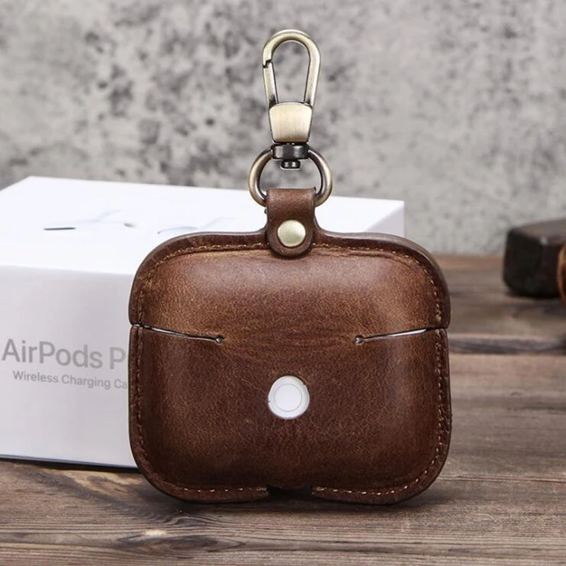 Чехол из натуральной кожи для Airpods Pro, полностью защищенный от пыли, роскошный кожаный чехол для Airpods 3, защитный чехол