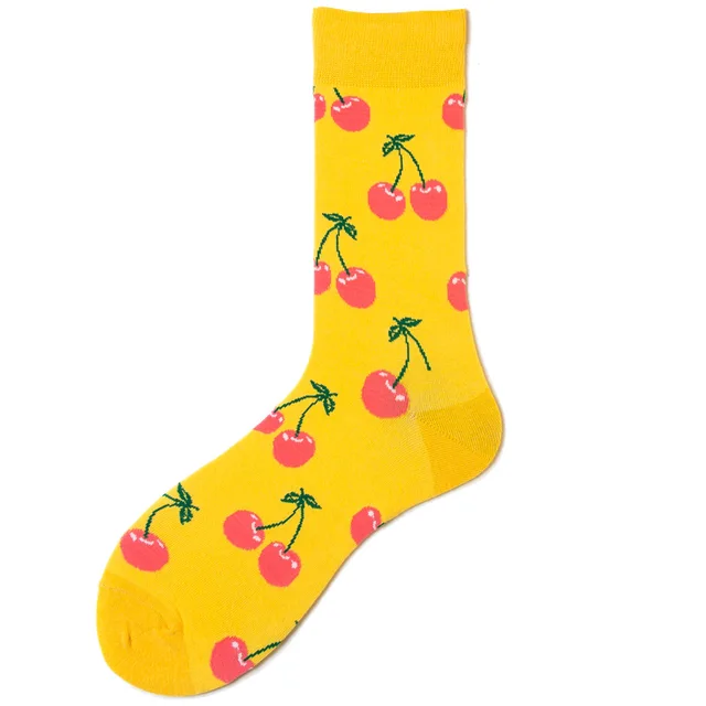 Unisex Fashion Art Men Sock 3D Print Fruit Happy Socks Avocado Apple Cherry Crew Men Funny Meias Cotton Harajuku Soft Socks 25