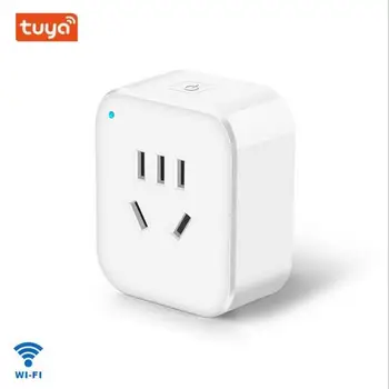 

WiFi smart home socket plug bacic WiFi wireless remote control socket adapter graffiti scheme remote voice control power socket