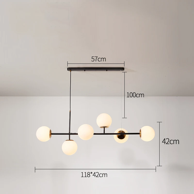 Скандинавский стеклянный подвесной светильник s лампа светодиодный светильник кухонный подвесной светильник ing гостиная столовая спальня декоративные подвесные лампы - Цвет корпуса: Black and milk white