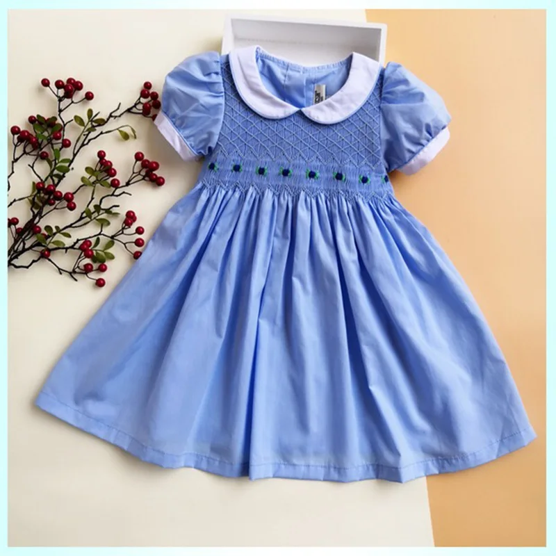 Smocking/летнее платье для девочек Детские хлопковые праздничные платья ...