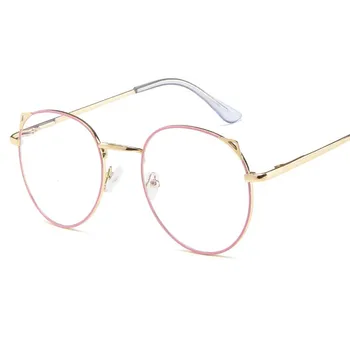 

Anti-Blue Light Glasses Computer Plain Eyeglasses Women Gaming Goggles Transparent Eyewear Metal Frame Female Cat Eye Sunglasses