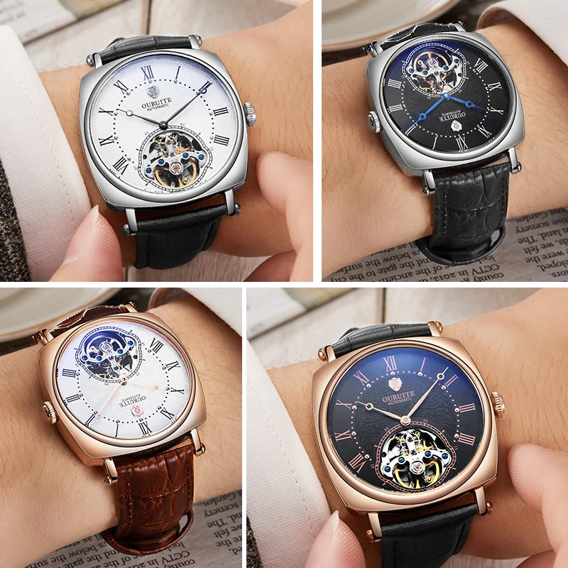 Мужские часы Топ люксовый бренд Tourbillon автоматические механические часы мужские из нержавеющей стали 5 бар водонепроницаемые дизайнерские часы модные