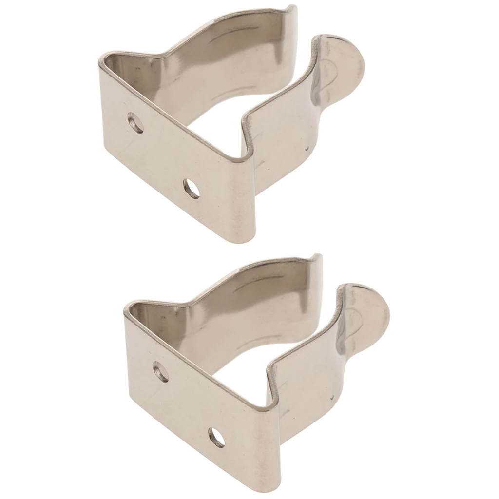 2x 304 Stainless Steel Marine Boat Hook Holder Clips -5/8inch to 1inch Tube