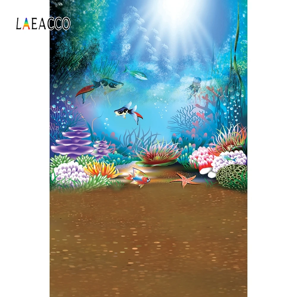 Фоны Laeacco для фотосъемки с темой подводного мира Фотофон русалочкой фоны