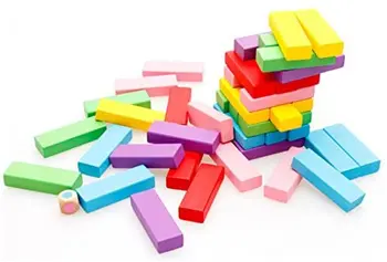 

48pcs Children's Jenga Blocks DIY Stacked Wooden High-rise Blocks Party Board Games Pumping Music Kindergarten Educational Toys