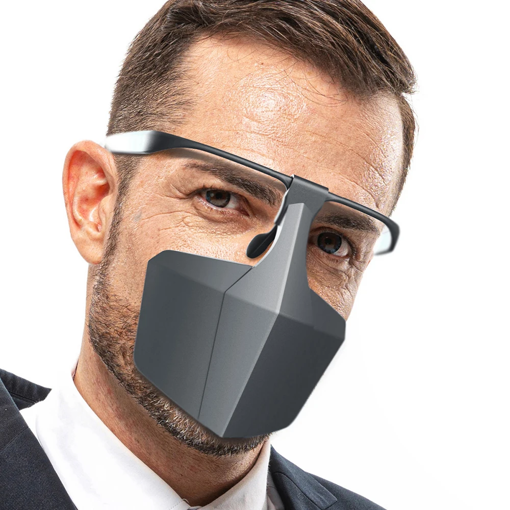 

1Pcs Plastic Protective Mask Against Droplets Anti-fog Isolation Face Mask Breathable Reusable Protective Dust Mask Mouth Mask