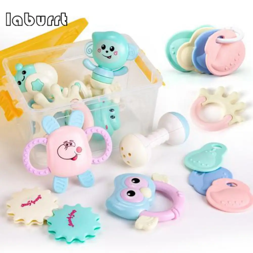 10pcs 10/13 шт. детская игрушка-погремушка мультяшный в виде животных Детский Прорезыватель мягкие детские укусов кольцо кремния для зубов игрушка для младенцев - Цвет: 10pcs