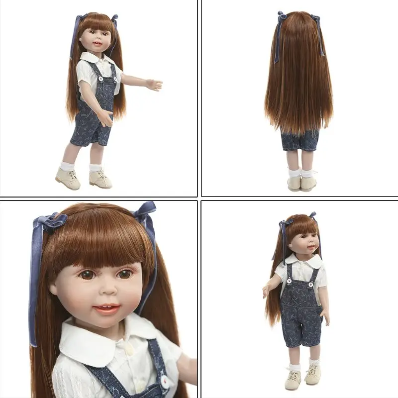 

45cm Reborn Doll Realistic Full Silicone Vinyl Newborn Baby Toy Girl Princess Clothes Pacifier Lifelike Handmade Gifts F42E