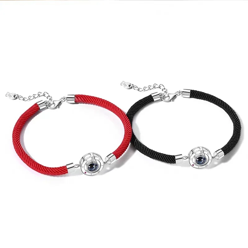 

2019 New Fashion Red Thread Charm Bracelets for Women Men 100 Language I Love You Bracelet Lovers Accesories Jewelry L109