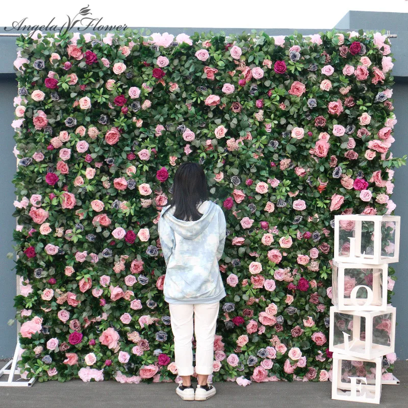 Gradient 3D Cloth Background Flower Wall Simulation Rose Wall Background  Wall Photography Wedding Party Decoration Photo Booth Outdoor Indoor Bac  その他キッチン家電