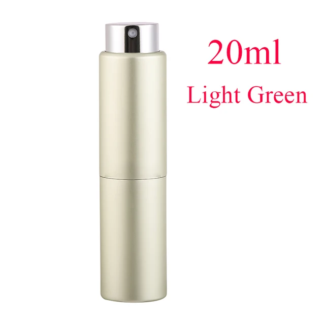 5-20ML metal aluminum Portable Refillable Perfume Bottle Cosmetic Container Empty Spray Atomizer Travel Sub-Bottle liner glass 20ML Light Green
