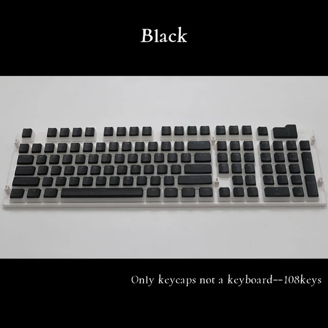 PBT OEM 108 Keys Pudding Keycaps For Cherry MX Switch Mechanical Keyboard RGB Gamer Keyboards Blue/Black/Brown/Black Switch Black