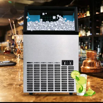 

50kg / 24h Commercial/Household Ice Maker Milk Tea Shop/Cafe/Cold Drink Shop Ice Cube Machine Stainless Steel Ice Machine