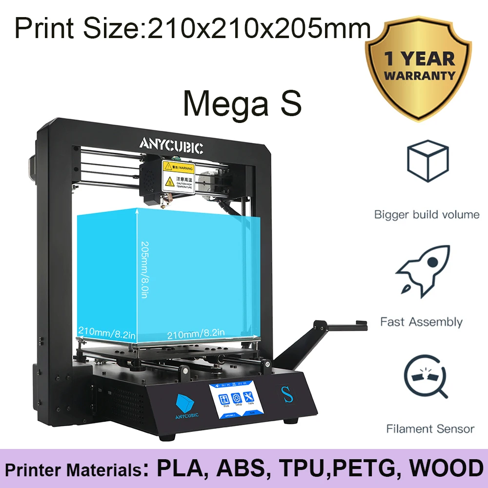 Anycubic PLA 3D-принтер i3 Mega-S полностью металлический каркас промышленный класс