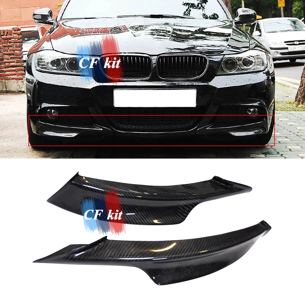 

CF Kit Carbon Fiber Front Splitters Apron Lip Flats Fits For BMW E90 LCI 2009-2011 Protector M Tech Front Bumper Lip Car Styling