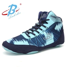 Хит, унисекс, борцовские ботинки, женское боксерское снаряжение, спортивная обувь, мужские синие ботинки, боксерская обувь, анти-скользкие мужские борцовские кроссовки