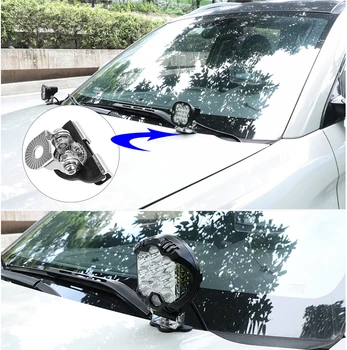 

LEEPEE Stainless Steel 1Pair Headlight Auxiliary Mount Bracket Light Braket Rotatable Car LED Work Light Strip Bracket Universal